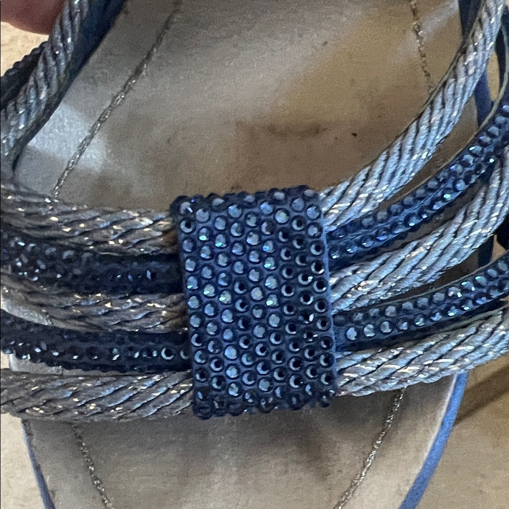 Rene Caovilla Blue Braided Strap High Heel Sandal - Picture 7 of 7